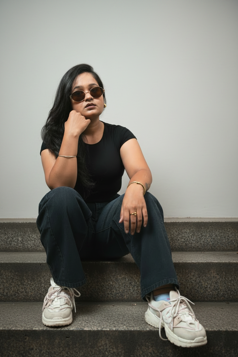 Women's Balloon Fit Jeans Black - Flat lay on hanger