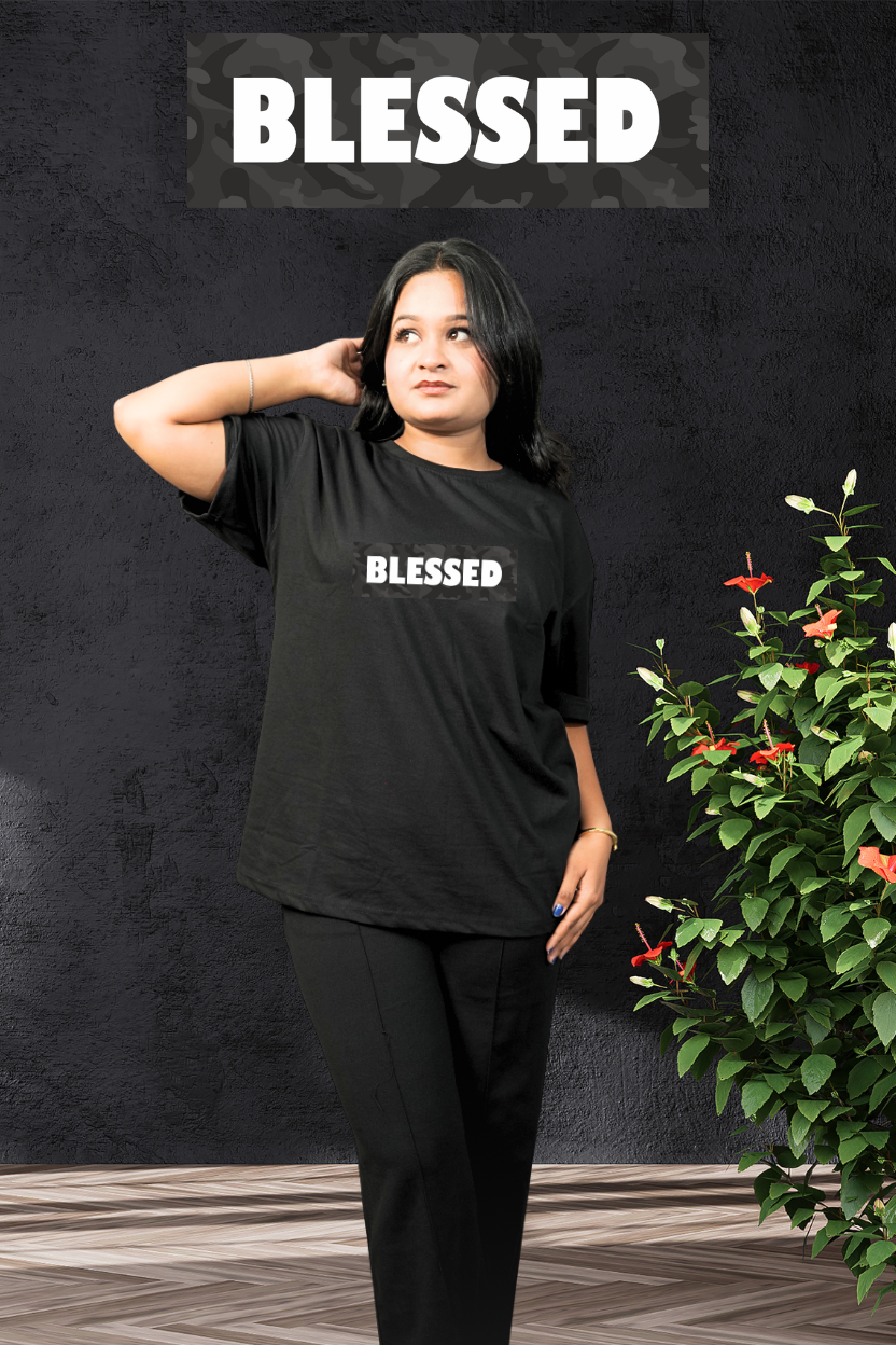 Blessed - Oversize Print T-Shirt
