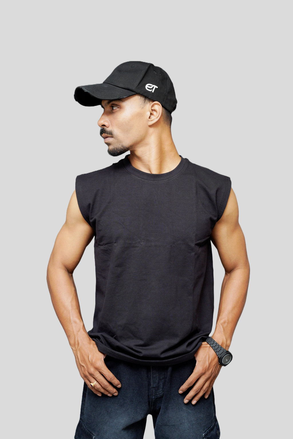 Boxy Cotton Sleeveless back view