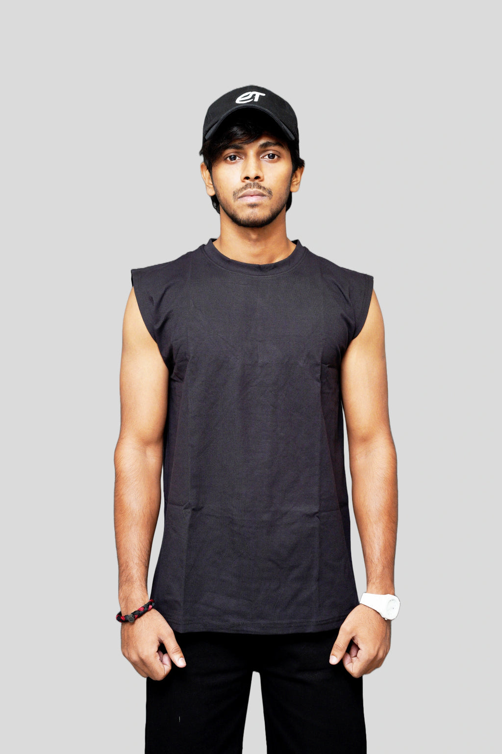 Boxy Cotton Sleeveless back view