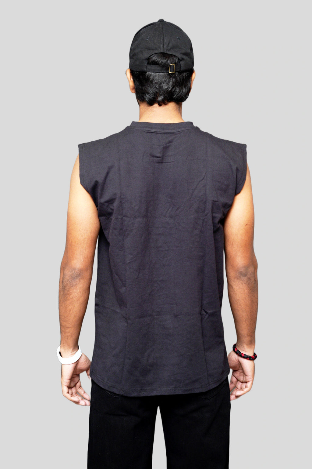 Boxy Cotton Sleeveless back view