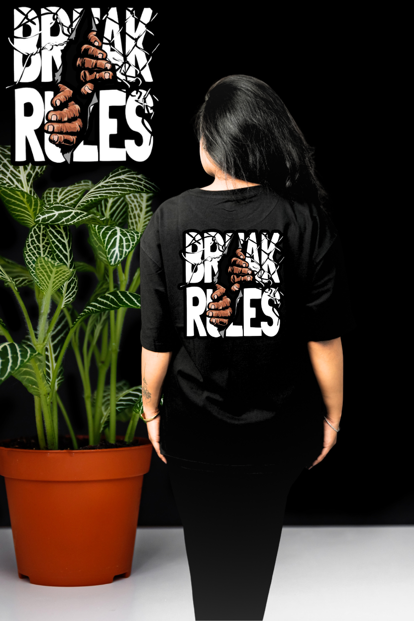 Break Rules - Oversize Print T-Shirt
