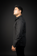 Cotton Shirt With Pocket All Black - Eclipse Theory