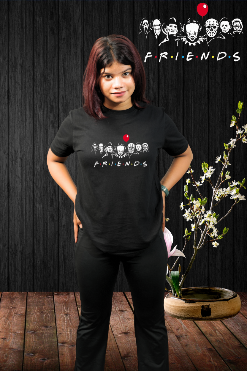 Friends Horror Regular T-Shirt — All Black | Eclipse Theory