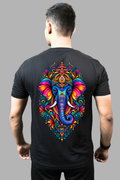 Eclipse Theory Ganpati Graphic Oversized T-Shirt — Back print view