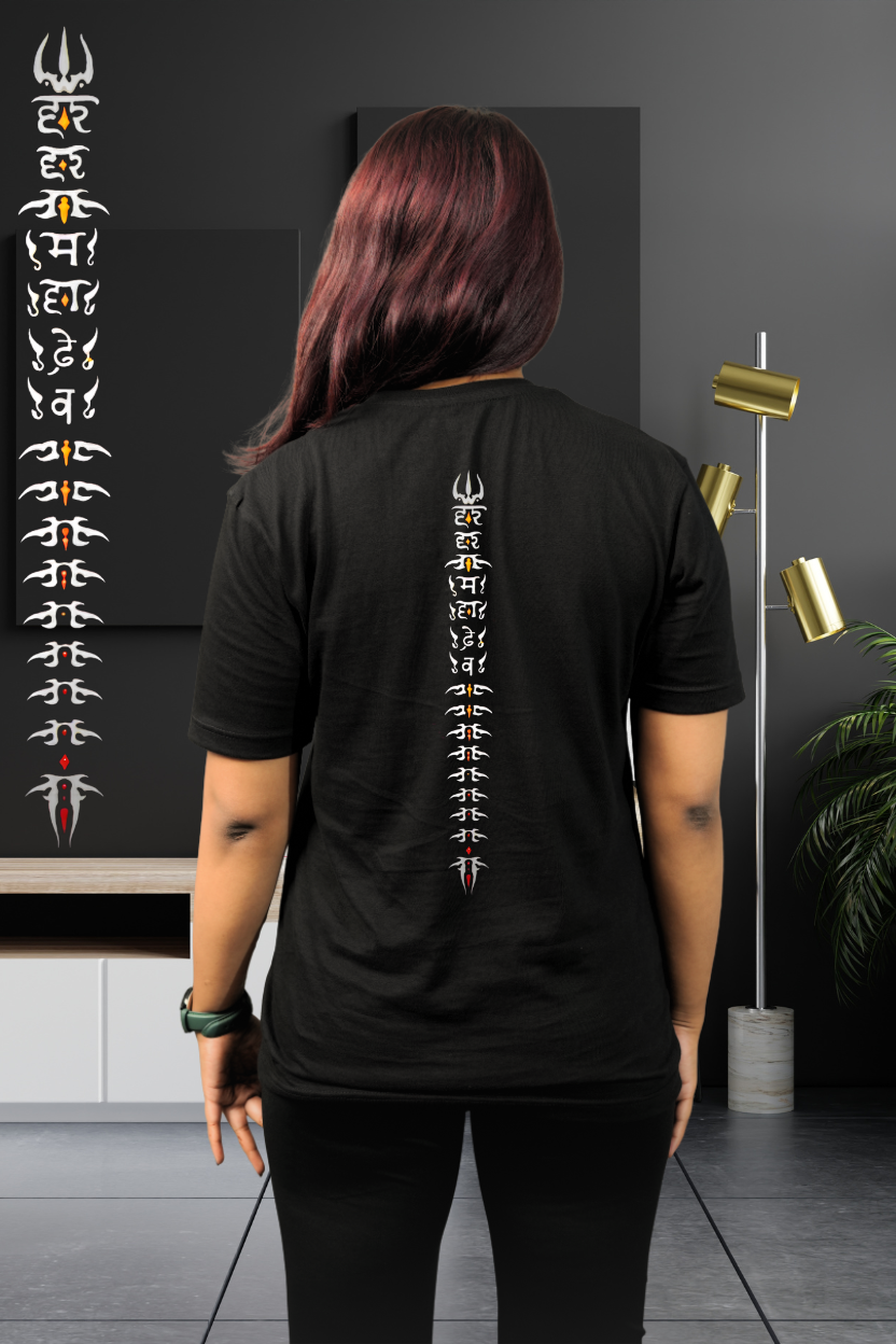 Har Har Mahadev Regular T-Shirt — All Black | Eclipse Theory