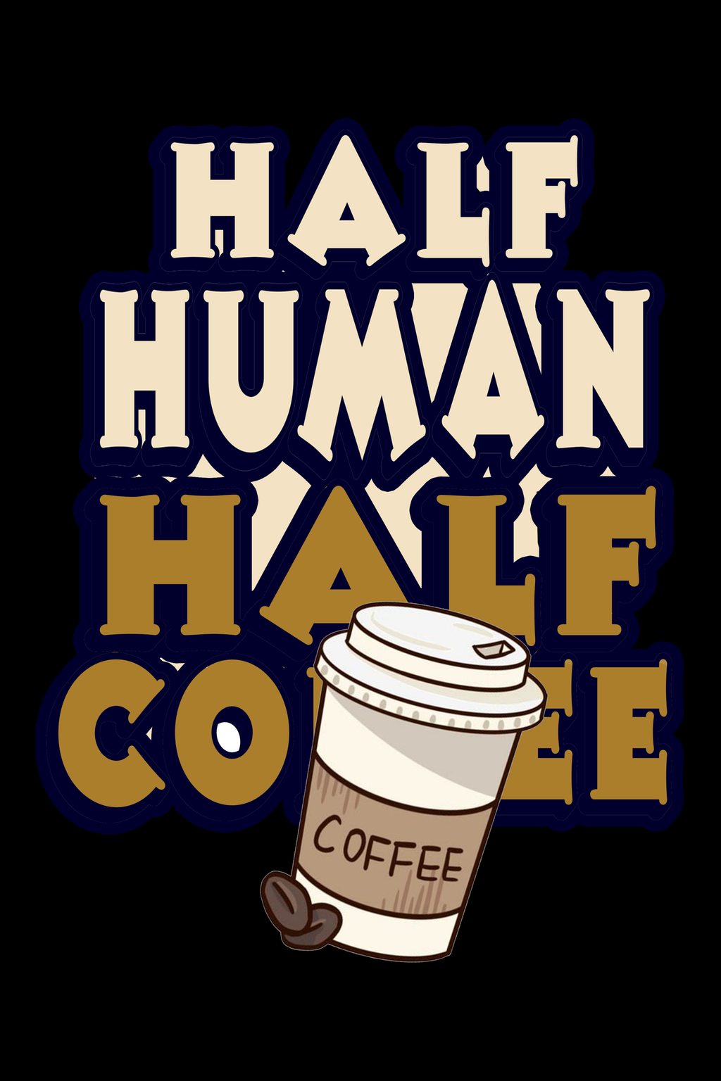 Half Human Half Coffee - Oversize Print T-Shirt