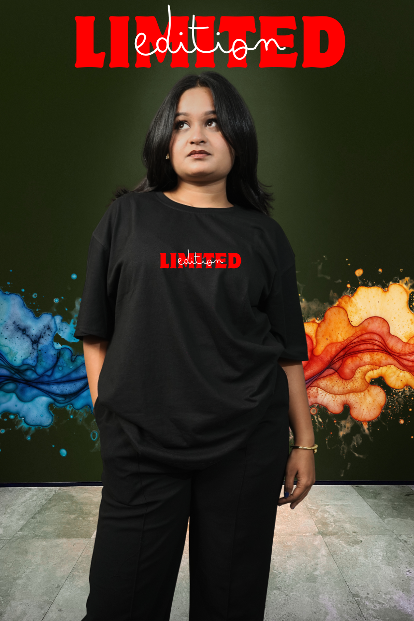 Limited Edition Oversized Print T-Shirt All Black Front - Eclipse Theory