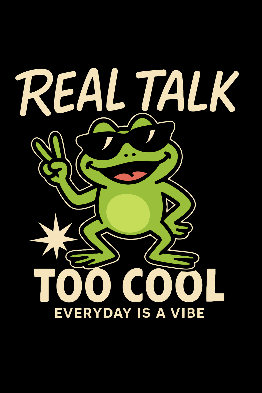 Real Talk Too Cool - Oversize Print T-Shirt