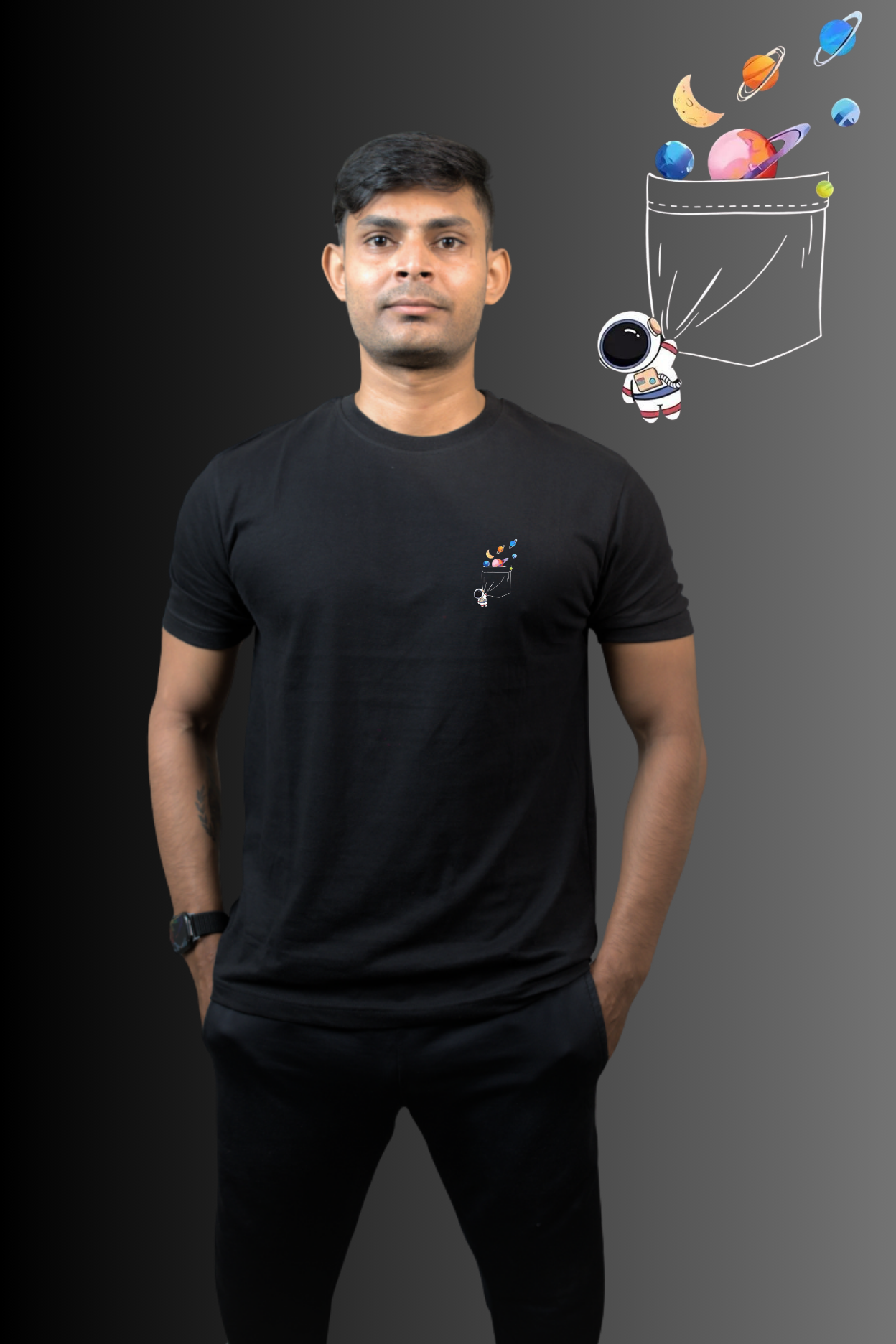 Space Pocket - Regular Print T-Shirt