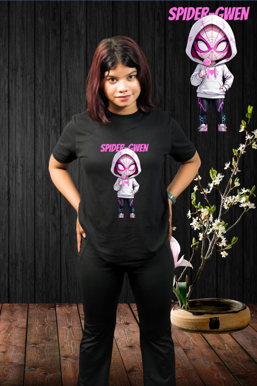 Spider-Gwen Regular T-Shirt — All Black | Eclipse Theory