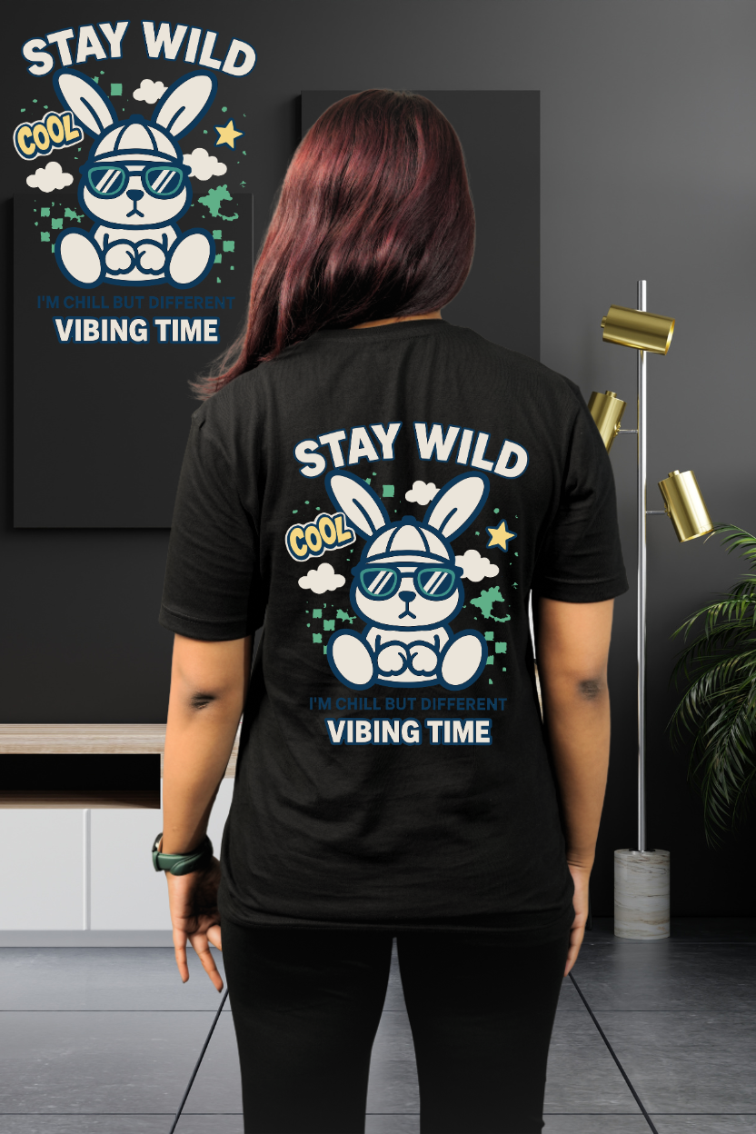 Stay Wild Regular T-Shirt — All Black | Eclipse Theory