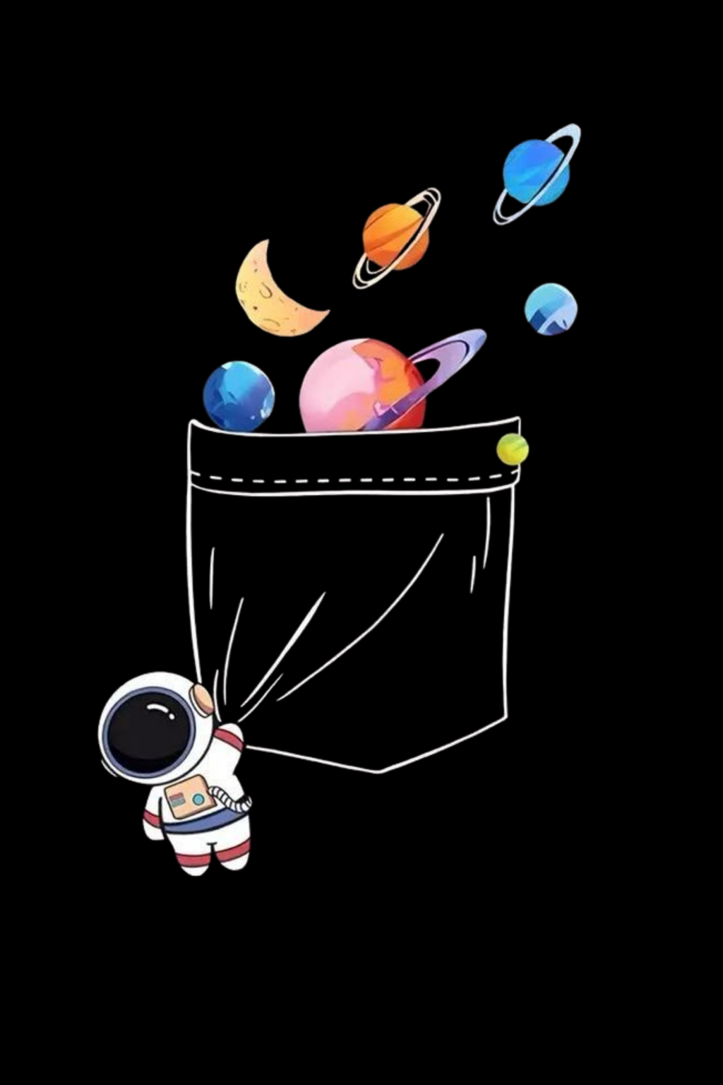 Space Pocket - Regular Print T-Shirt