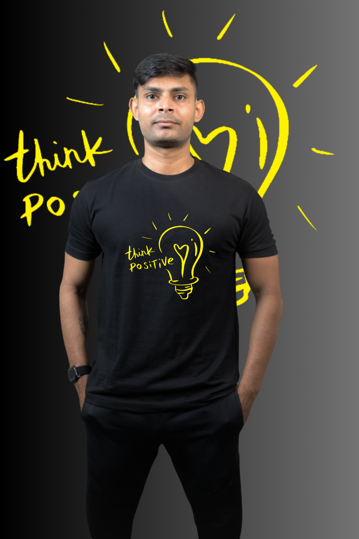 Think Positive - Regular Print T-Shirt