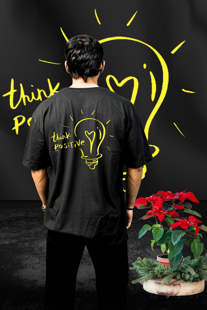 Think Positive - Oversize Print T-Shirt