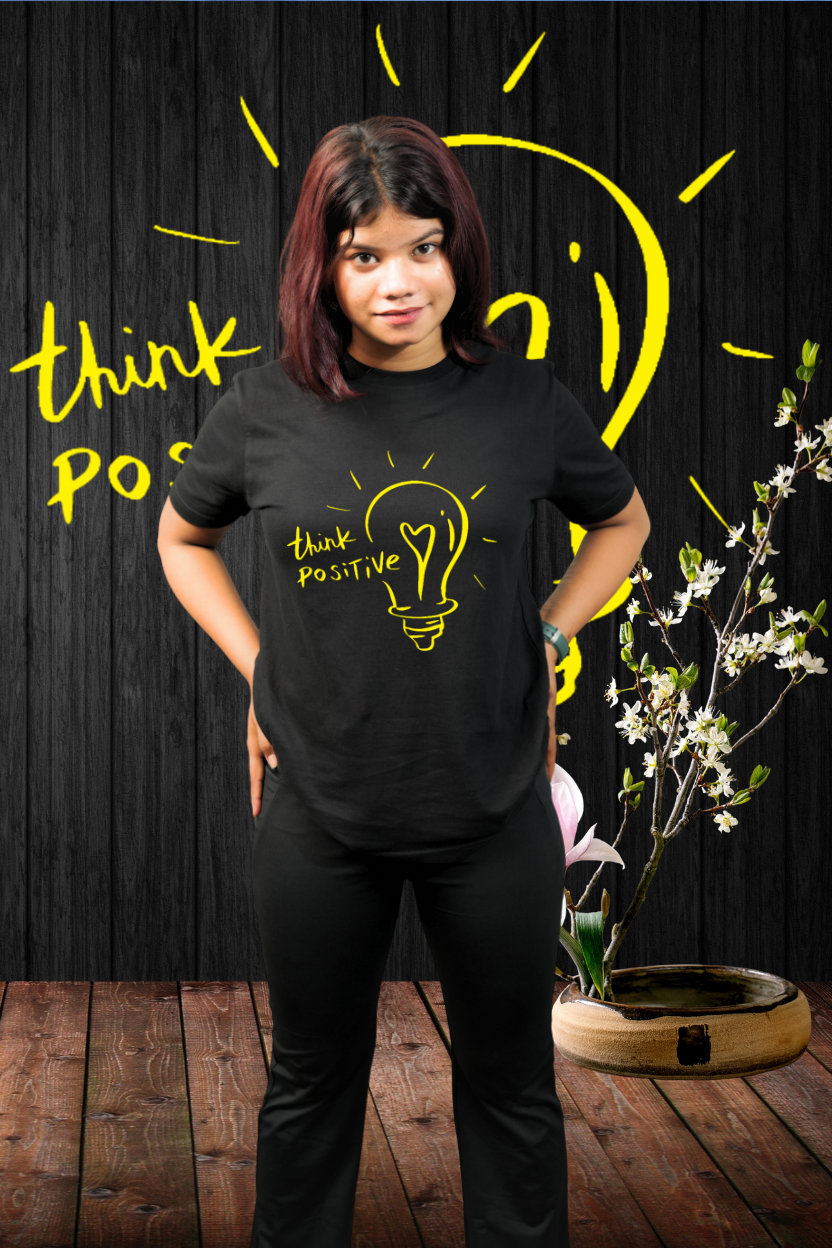 Think Positive Regular T-Shirt — All Black | Eclipse Theory