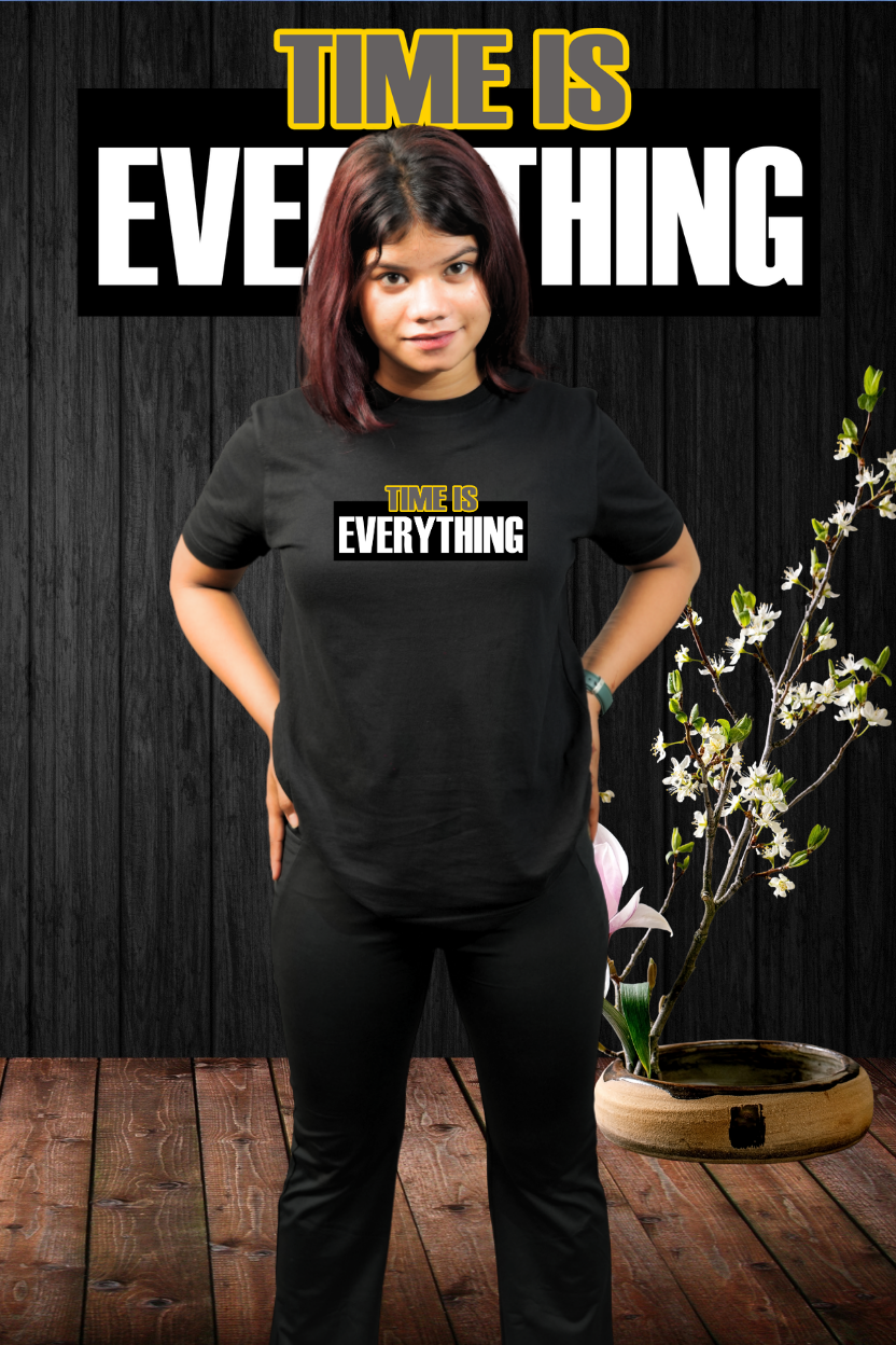 Time Is Everything Regular T-Shirt — All Black | Eclipse Theory