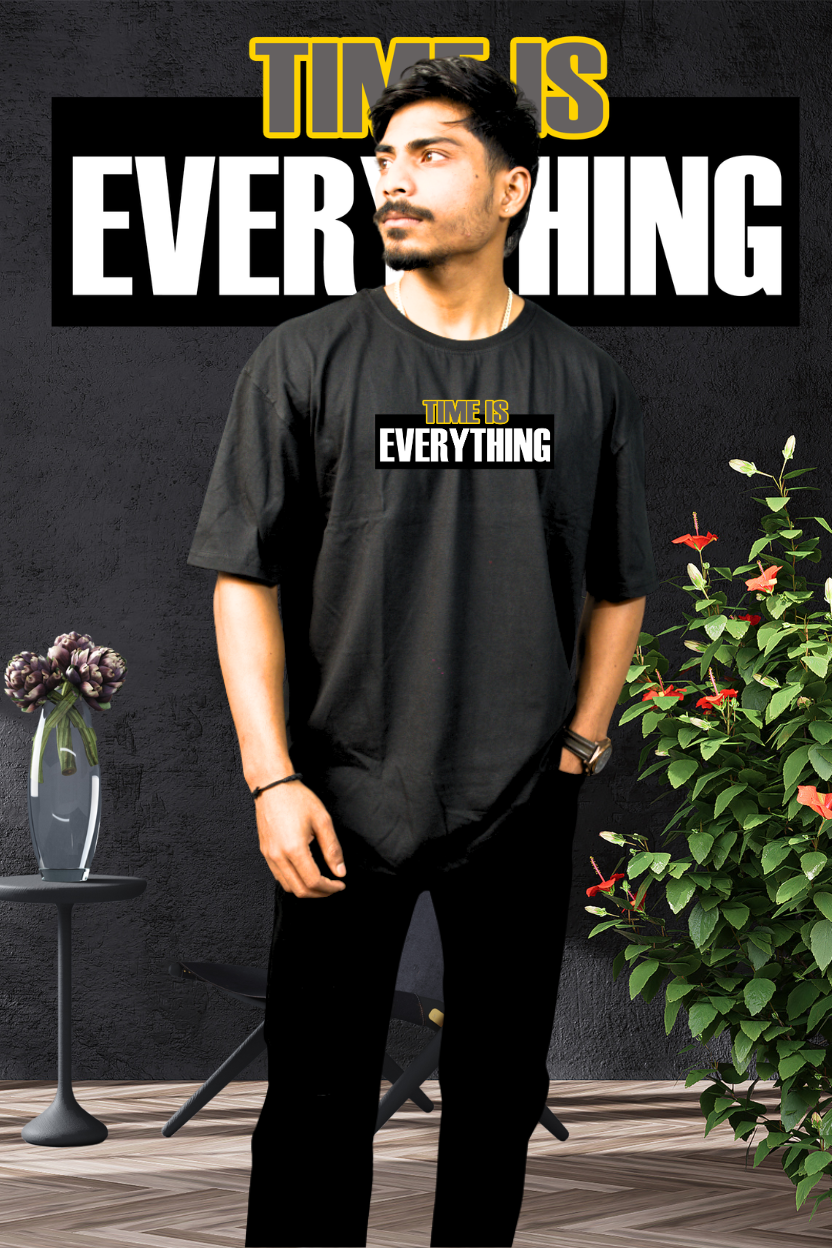 Time Is Everything - Oversize Print T-Shirt