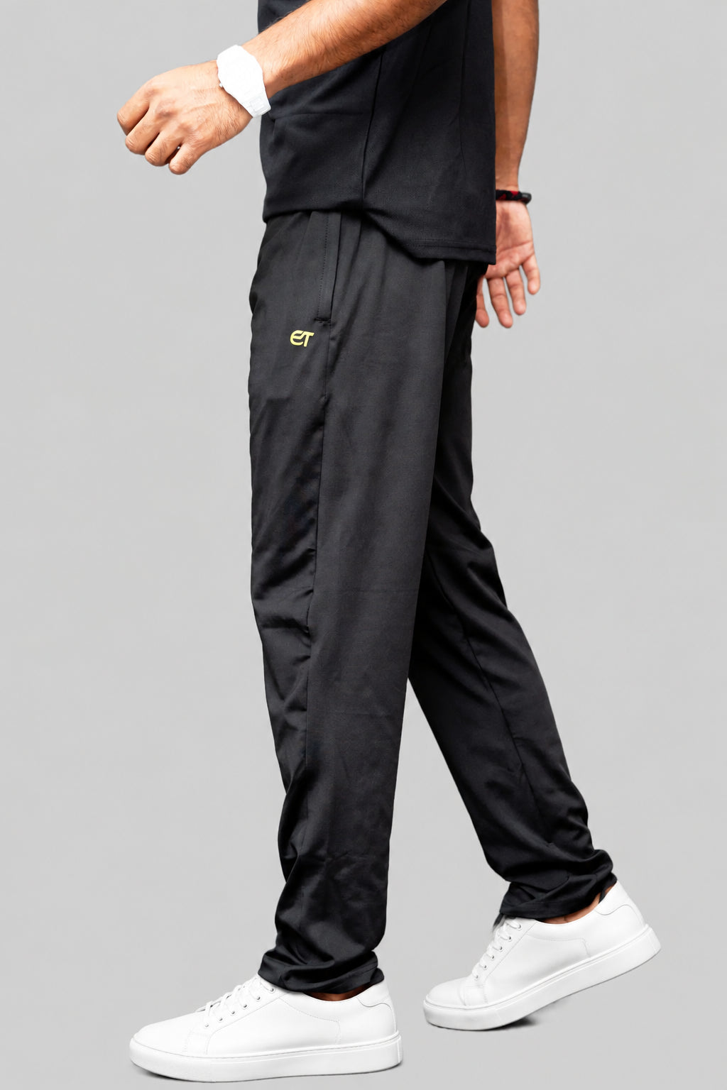 Velocity Black Track Pant front view