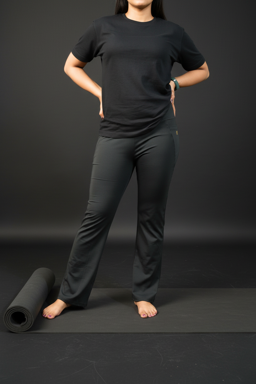 Spandex Yoga Pants All Black Back View - Eclipse Theory