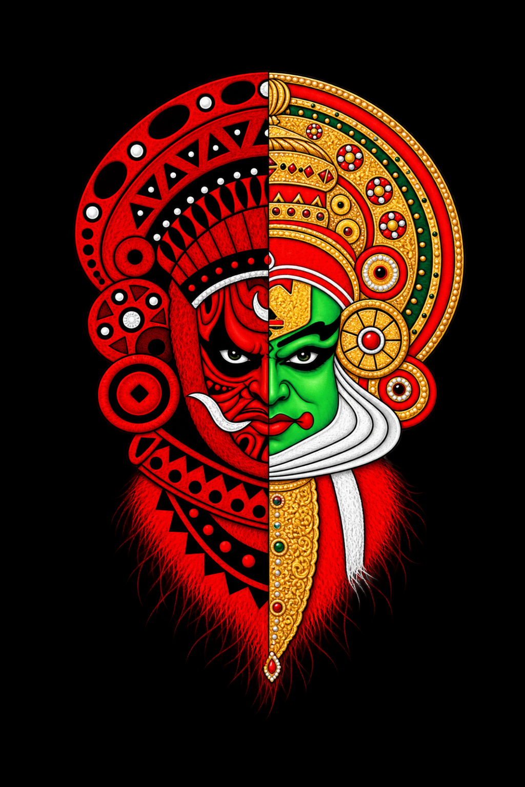 Theyyam x Kathakali - Regular Print T-Shirt