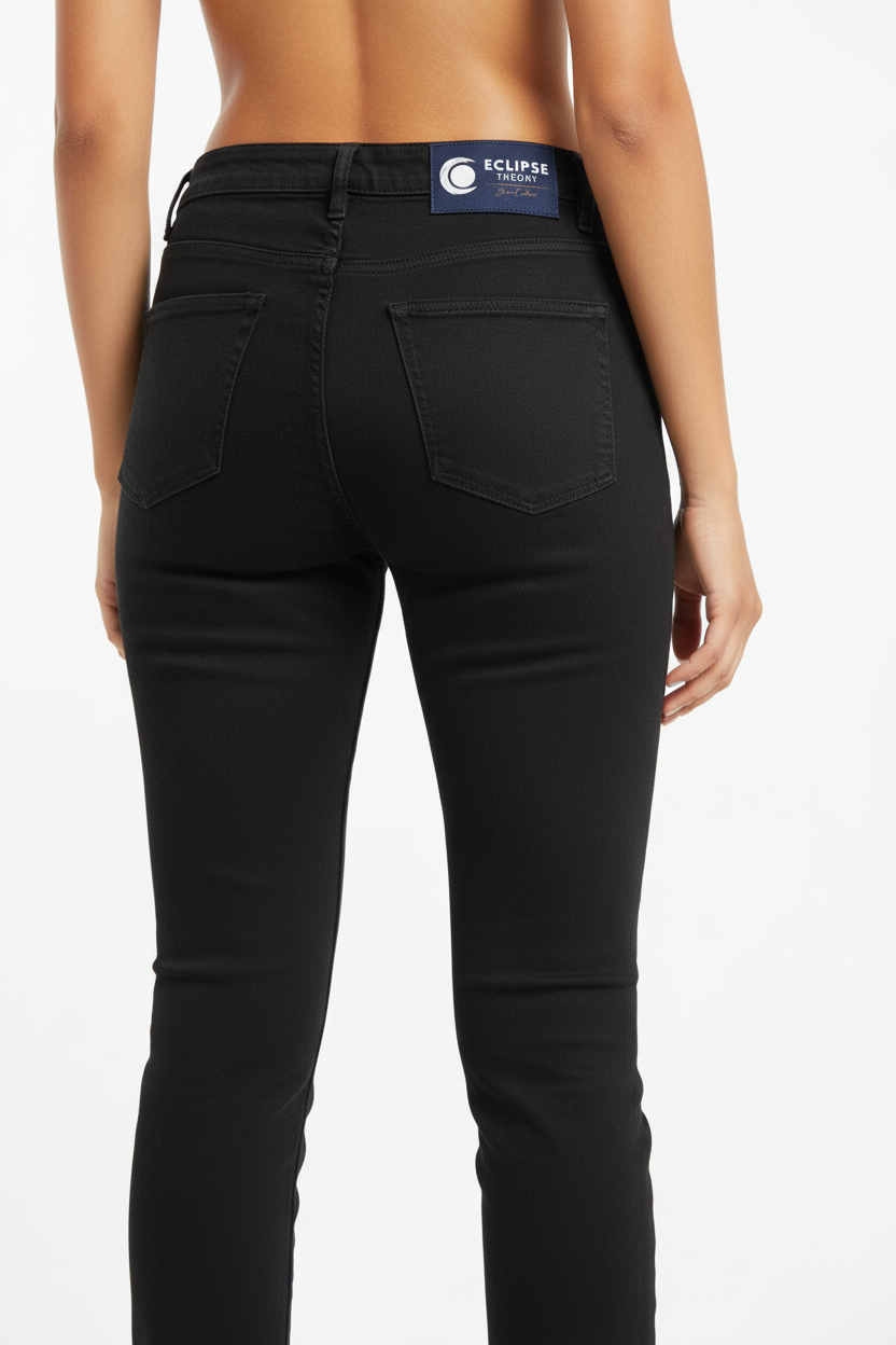 Women's Black Jeans - Back with Patch